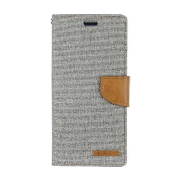 Goospery Canvas Diary case for iPhone 14 Plus - Grey