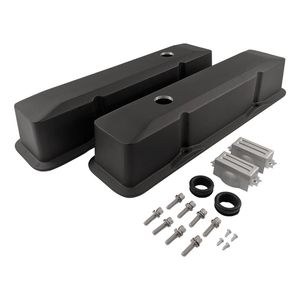 Cal Custom Tall Retro Style Valve Covers to suit Small Block Chev, Black