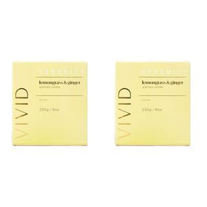 2PK Serenity Vivid Lemongrass and Ginger Scent Home Fragrance Candle Jar 230g