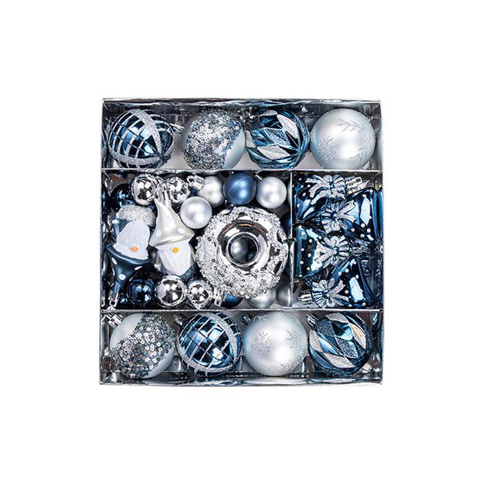 Catzon 61 Pcs Christmas Ornaments with Donuts Snowflakes Gnomes for Xmas Tree Decor-Set 1