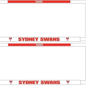 AFL Car Number Plate Frame Set Of Two - Sydney Swans - Front/Back