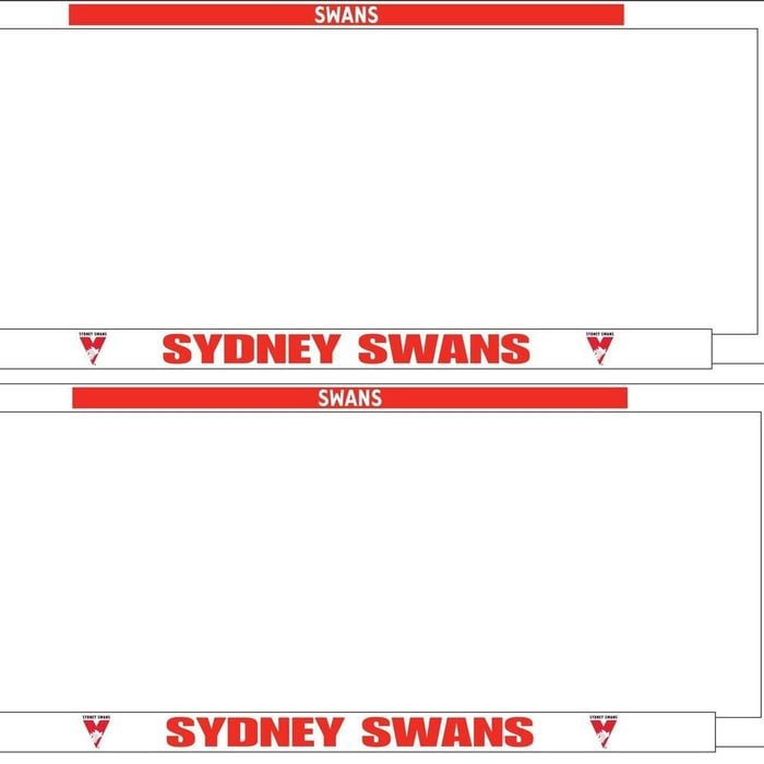 AFL Car Number Plate Frame Set Of Two - Sydney Swans - Front/Back