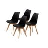 La Bella 4 Set Black Retro Dining Cafe Chair Padded Seat