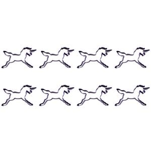 8PK R&M Unicorn Cookie Cutter Polyresin Coated Steel 13.3cm - Purple