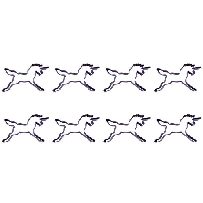 8PK R&M Unicorn Cookie Cutter Polyresin Coated Steel 13.3cm - Purple