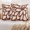 Gioia Casa 2-Pack Tufted Rose Cushion Covers 45cm x 45cm - Terracotta