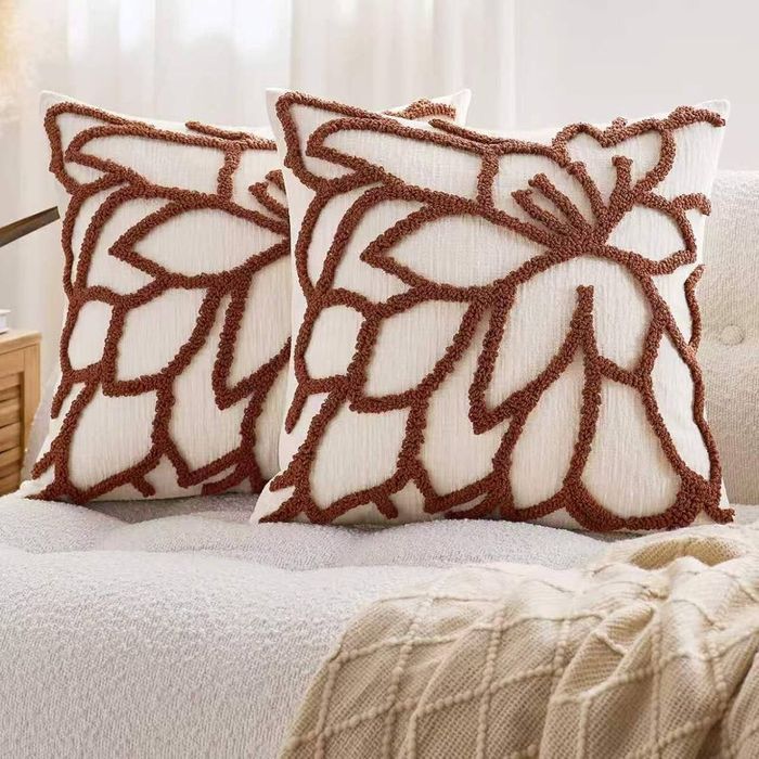 Gioia Casa 2-Pack Tufted Rose Cushion Covers 45cm x 45cm - Terracotta
