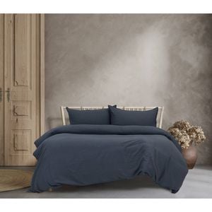 Ardor Boudoir Vintage Washed Size Single Bed Quilt Cover Set Navy