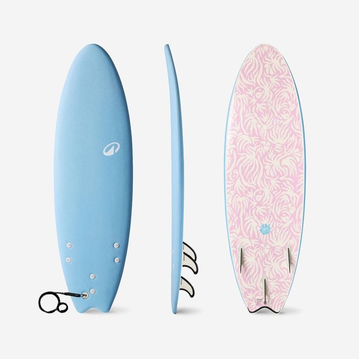 Decathlon - Foam Surfboard 6’ Swallow Tail 49l - Sky Blue - One Size