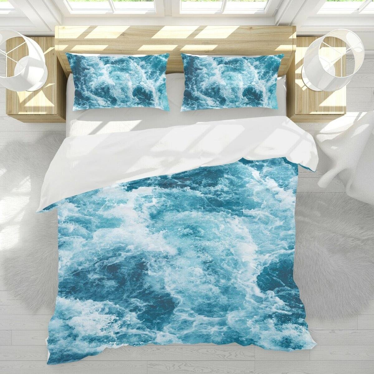3D Blue Sea High Wave 102 Bed Pillowcases Quilt