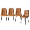 Levede 4x PU Leather Padded Seat Dining Chairs Brown