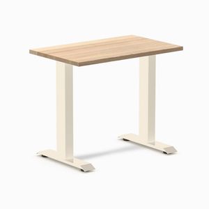 Desky Fixed Height Mini Hardwood Office Desk Wheat Frame 80cm - White Ash