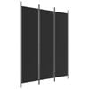 vidaXL 3-Panel Room Divider Black Fabric Privacy Screen Room Separator Folding