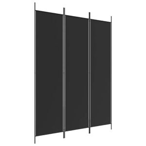 vidaXL 3-Panel Room Divider Black Fabric Privacy Screen Room Separator Folding