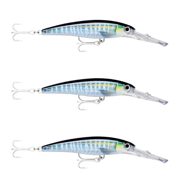 3x Rapala 14cm X Rap Magnum 20 Deep Diving Trolling Lures - HD Wahoo UV