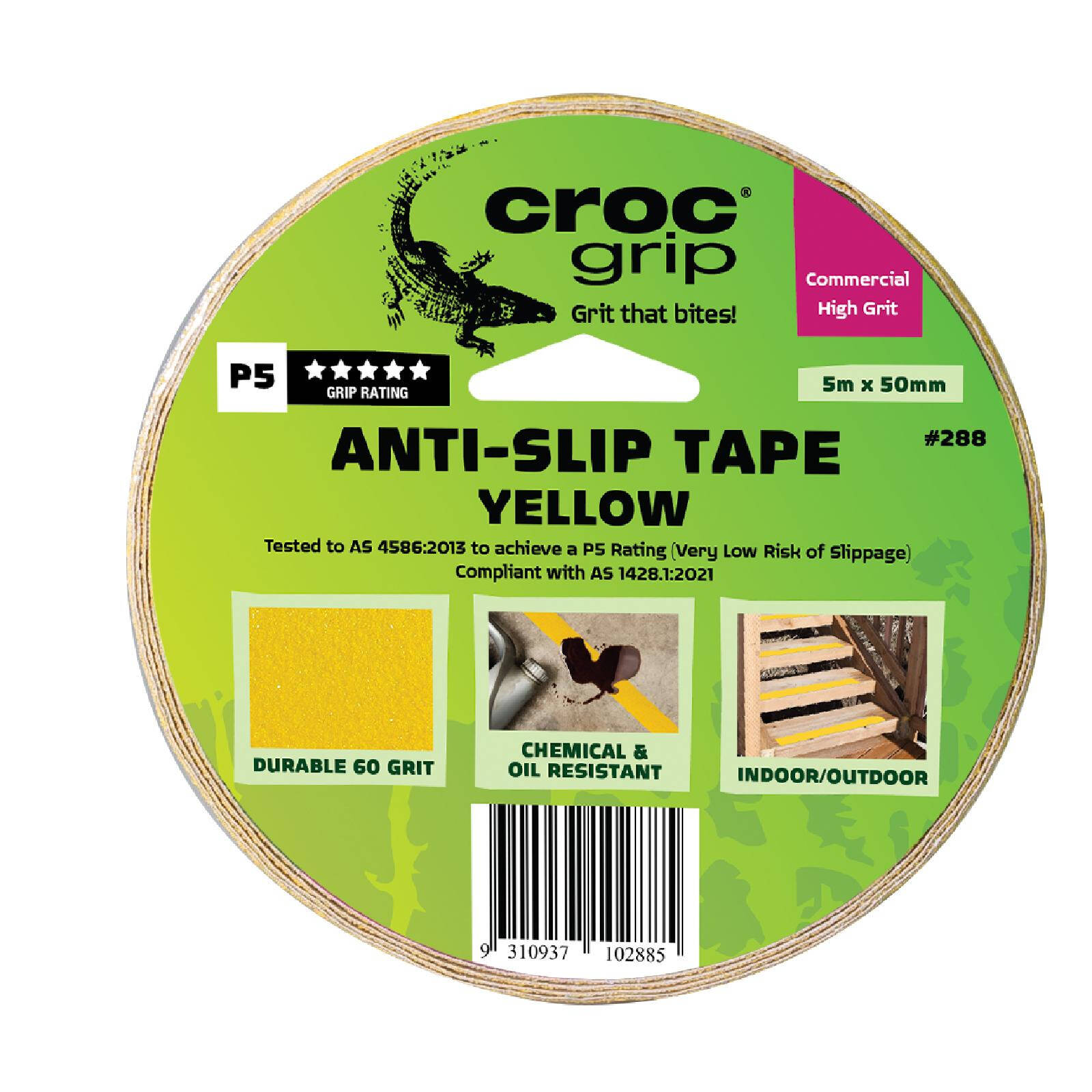 Croc Grip 5m x 48mm Yellow Anti Slip Tape