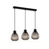 CLA Lighting TULIP2 Interior Black Smoke Wine Glass Ribbed Pendant Light- 3 lits Straight