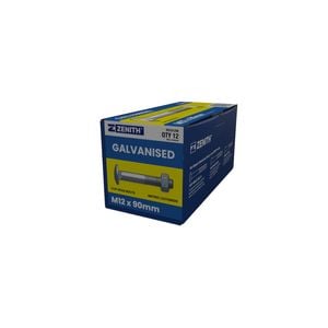 ZENITH M12 x 90mm Hot Dip Galvanised Cup Head Bolts And Nuts - 12 Pack