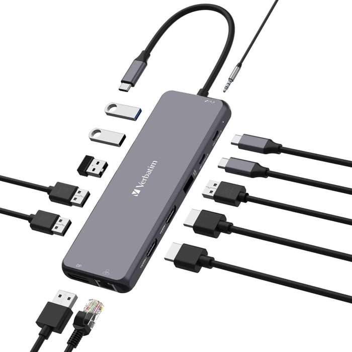 Verbatim USB-C Pro Multiport Hub 13 Port,2 x HDMI, 1 x DisplayPort, 1 x RJ45, 3 x USB-A 3.2 Gen 1