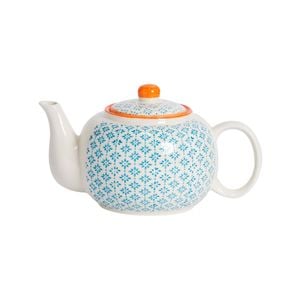 Nicola Spring Hand Printed Teapot - Ceramic Porcelain Patterned Tea Pot - 820ml
