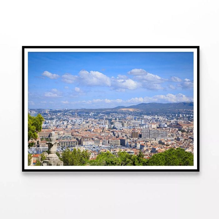 City Of Marseille with Blue Sky  Print 100% Australian Made 90x60cm  (Poster)