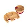 Tiny Dining Children's Bamboo Elephant Plate, Bowl and Spoon with Suction Cups - Segmented Design