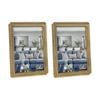 2PK SS Collective Gold Matisse Directional Textured Rectangle Photo Frame 4x6