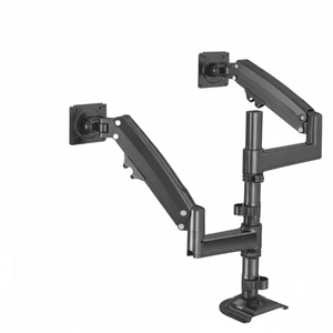 P&P Bronze Grey Adjustable Monitor Arm For Desk Mounting With Full Motion Support