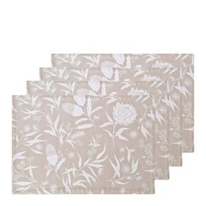 4PK J.Elliot Home Bindi 33x48cm Cotton Placemat - Grey Beige