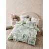 Linen House King Esperance Leaf Quilt Cover Set - Green