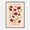 Galrie Stunning Vintage Art Print of Lisbon Flower Market - Botanical Archive No.3, Black Frame, A4 21 x 30cm (8 x 12inch)