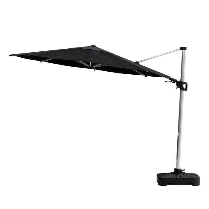 Coolaroo 3.5m Black Round Hampton Cantilever Umbrella With Base