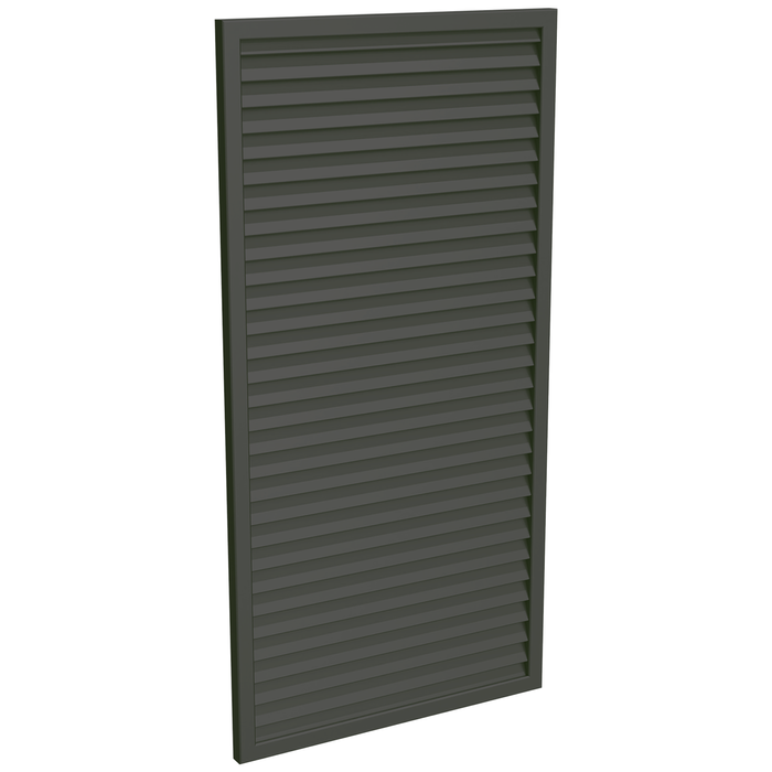 ProtectorAl 300-1000W X 1001-2000H Woodland Grey Aluminium Welded Louver Panel Horizontal 5mm overlap