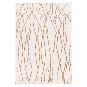 Loopsie-180cm X 120cm-etasha Ivory And Gold Lined Washable Rug