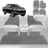 6D Diamond Car Floor Mats for All-new Mitsubishi Triton Double Cab (LC/MV)2024-Current-Full Set-Grey-Outback GT