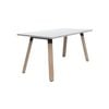Olg Plantation Boardroom Table 4 Leg Solid Oak Frame White Top L1500mm X W750mm