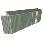 Build-a-Shed 0.8 x 5.2 x 2m Single Hinged Skillion Shed with Single Sliding Side Door - Green