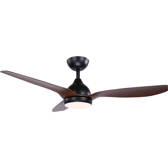 FanForce Revo Smart DC Ceiling Fan W/ LED Light & Remote 48in Black/Walnut