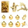 Catzon 30 Pcs Christmas Ornaments Matte Shiny Assorted Shape Shatterproof Balls for Xmas-Gold