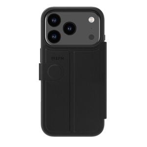 EFM Venice Leather Wallet Phone Case For iPhone 17 Pro 6.3in Black