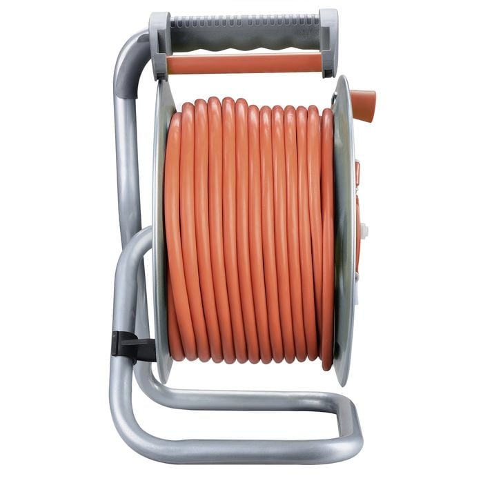 CordTech 25m 3 Socket Heavy Duty Steel Cable Reel