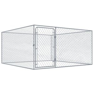 vidaXL Outdoor Dog Kennel Animal Pet Cage House Galvanised Steel Multi Sizes