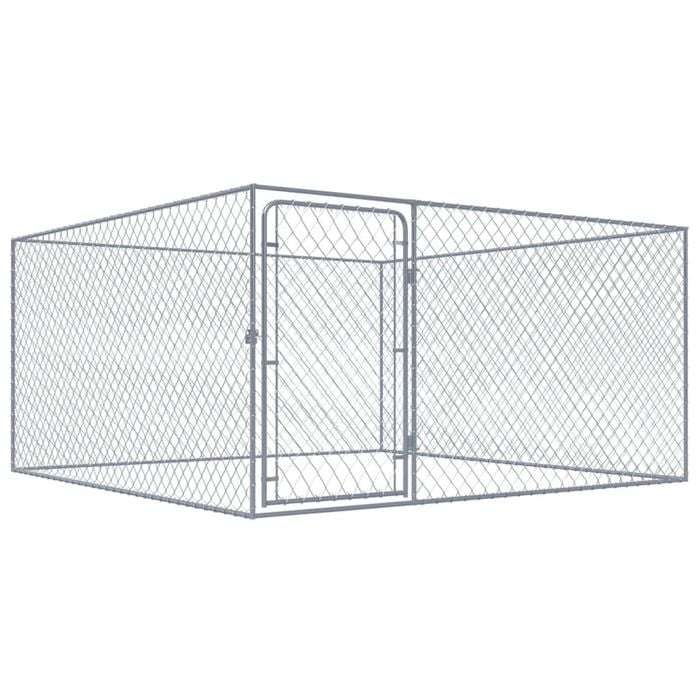 vidaXL Outdoor Dog Kennel Animal Pet Cage House Galvanised Steel Multi Sizes