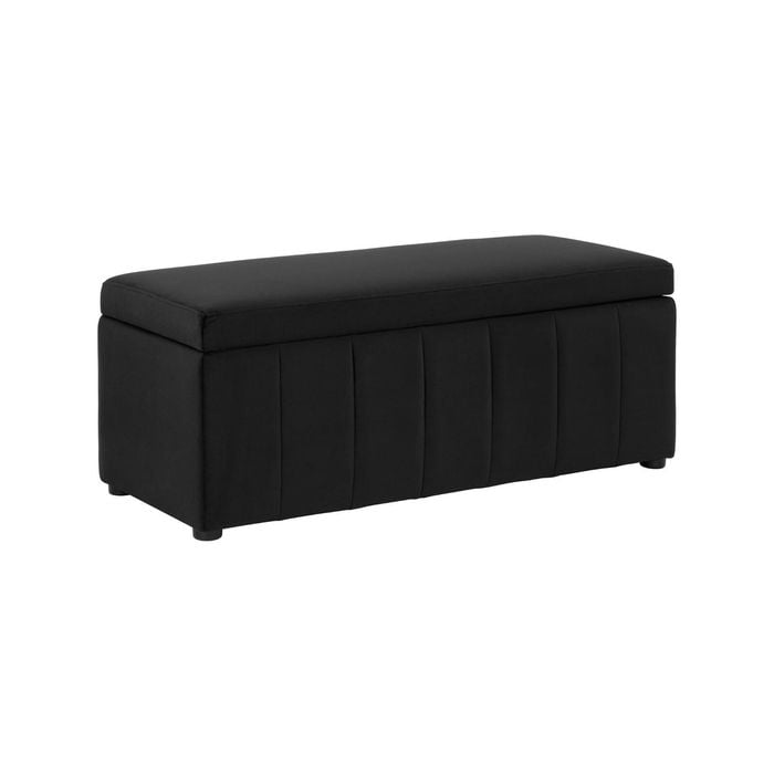 Becca Storage Ottoman Blanket Box Lounge Bench black velvet