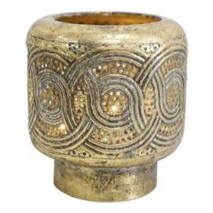 LVD Metal Luna 12cm LED Lantern Candle Holder Decor Small - Gold