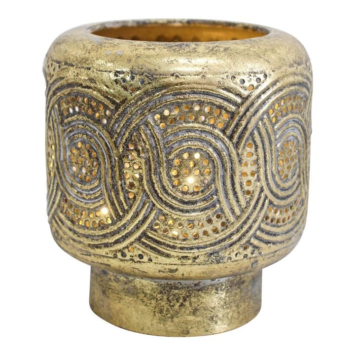 LVD Metal Luna 12cm LED Lantern Candle Holder Decor Small - Gold