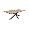 Lantana Dining Table 210cm Live Edge Solid Acacia Timber Wood Metal Leg -Natural
