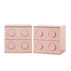 Oikiture 2x Bedside Table 2 Drawers Nightstand Side Storage Cabinet Pink