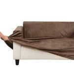 Sherwood Home Premium Faux Leather Light Brown 3 Seater Couch Sofa Cover