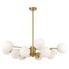 Telbix Marsten Contemporary Pendant Hanging Lamp Light Metal Glass Antique Gold Opal Matt
